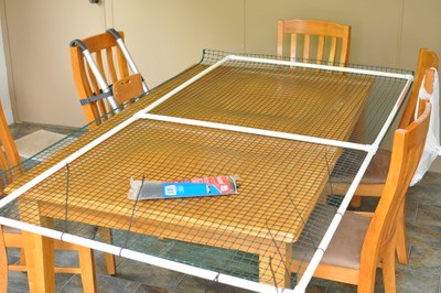 Attach mesh to frame on a table